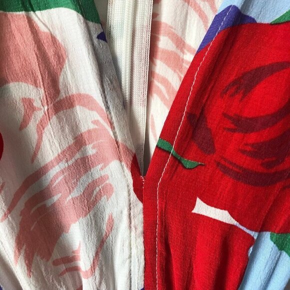 FAITHFULL THE BRAND Vittoria Midi Dress in Anita Floral on white US 6 Medium - Picture 16 of 16